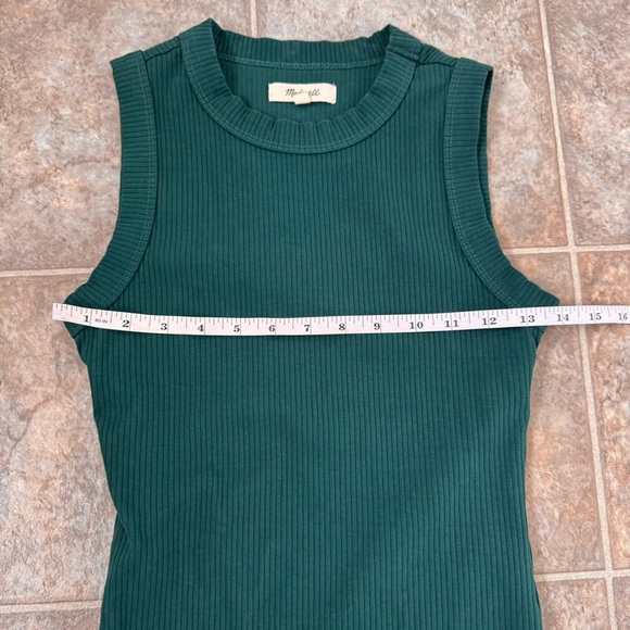 Madewell Crewneck Thong Rib Bodysuit in Sleekhold Utopian Pine Green Small - Picture 7 of 14